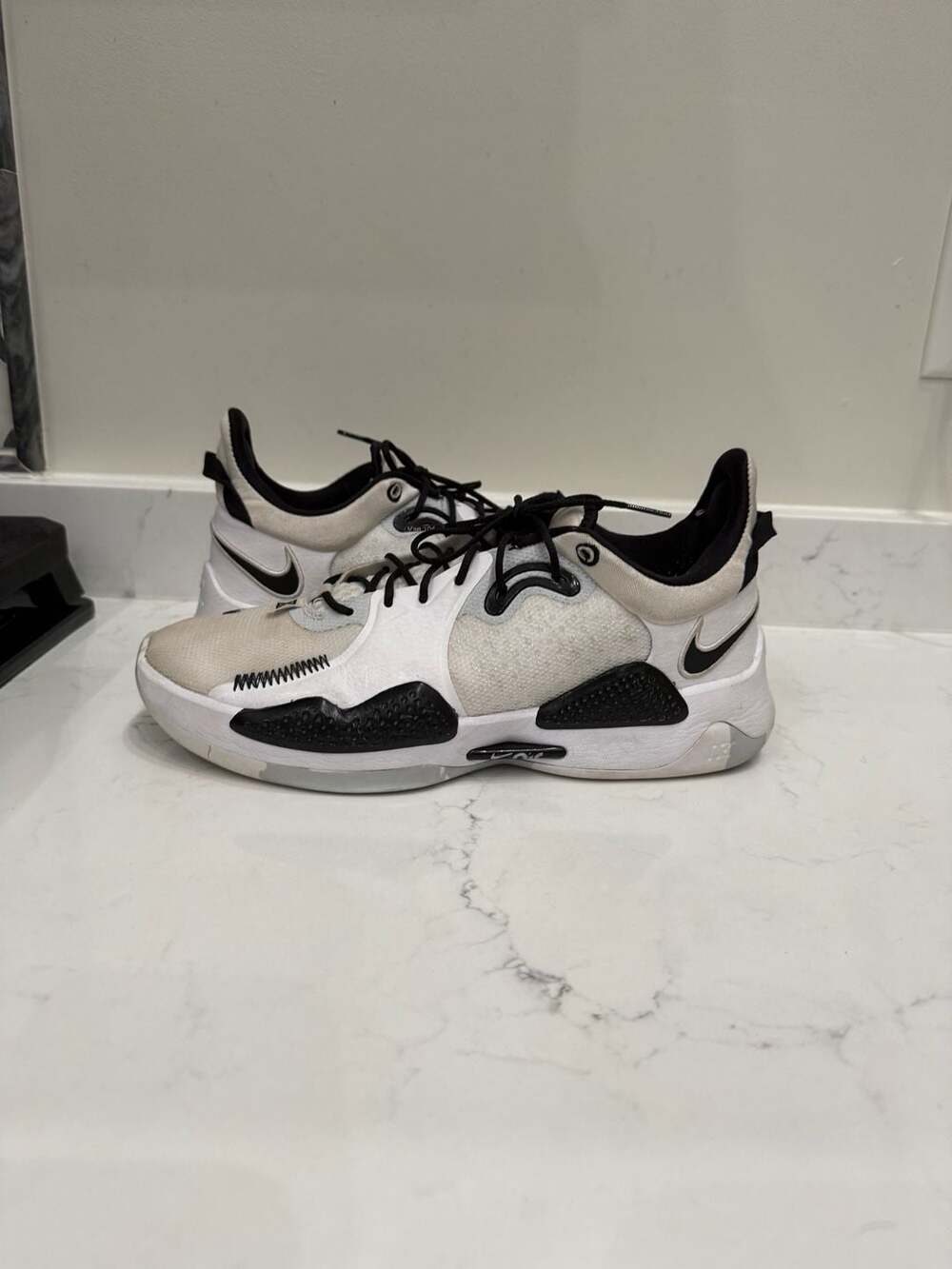 Nike PG 5 TB Team Bank White Black Paul George Basketball Shoes DA7758-100